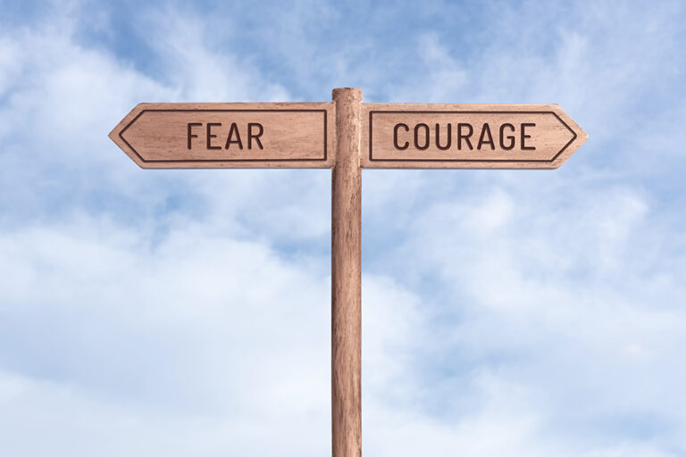 Fear or Courage concept
